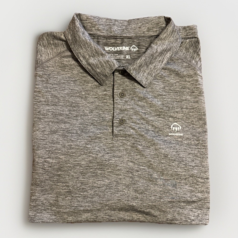 Wolverine Shirt Performance Polo Men's XL Gray Short Sleeve Chest 52/53"